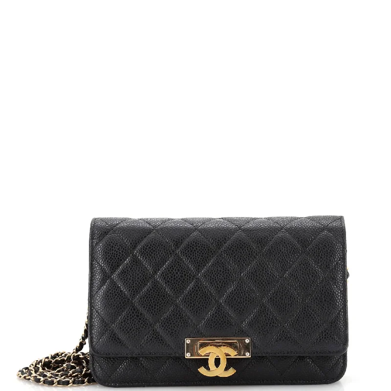 Luxury bags with chain strapsGolden Class Wallet on Chain Quilted Caviar