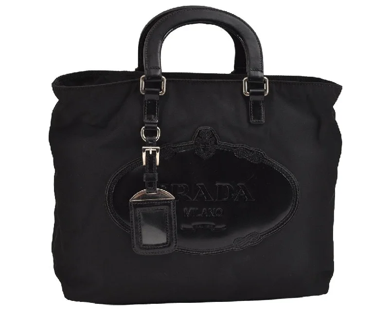 Best-selling designer bags 2025Authentic PRADA Nylon Tessuto Leather 2Way Shoulder Hand Bag Purse Black 2385J