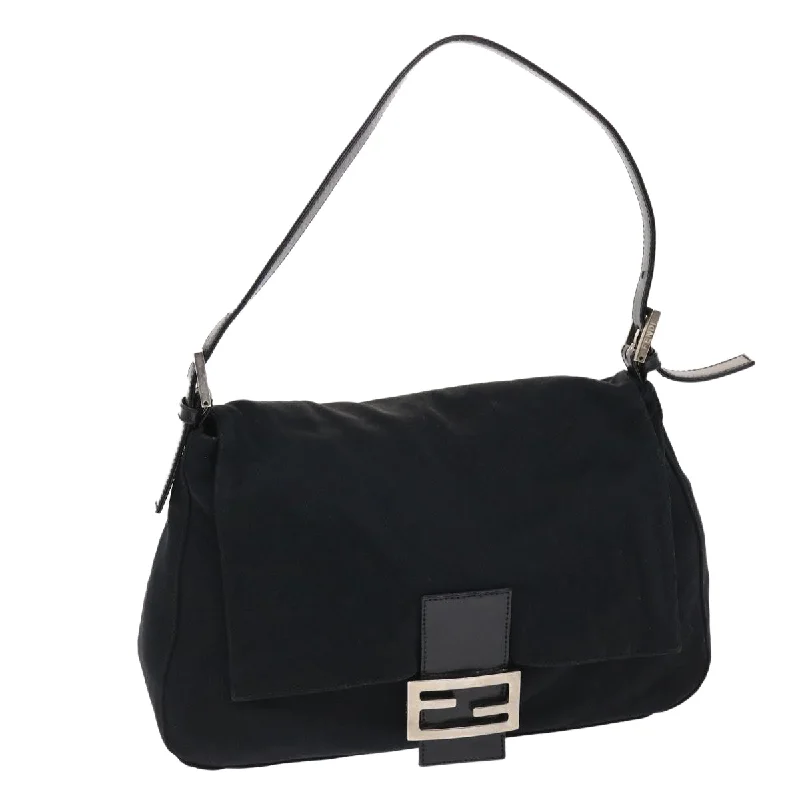 Designer bags for womenFENDI Mamma Baguette Shoulder Bag Nylon Black  ep1270