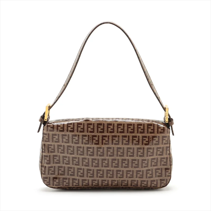 Compact crossbody bags for travelFendi Zuco Mamma Bucket  Canvas Shoulder Bag Brown