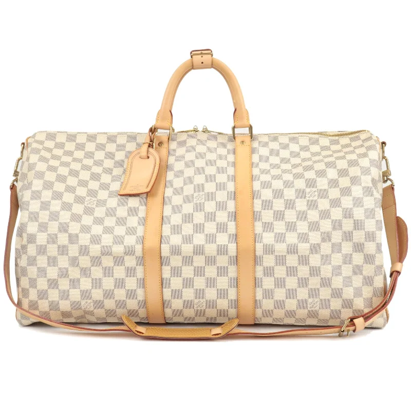 Lightweight duffle bags for gymLouis Vuitton Damier Azur Keep All Bandouliere 55 Bag M41429