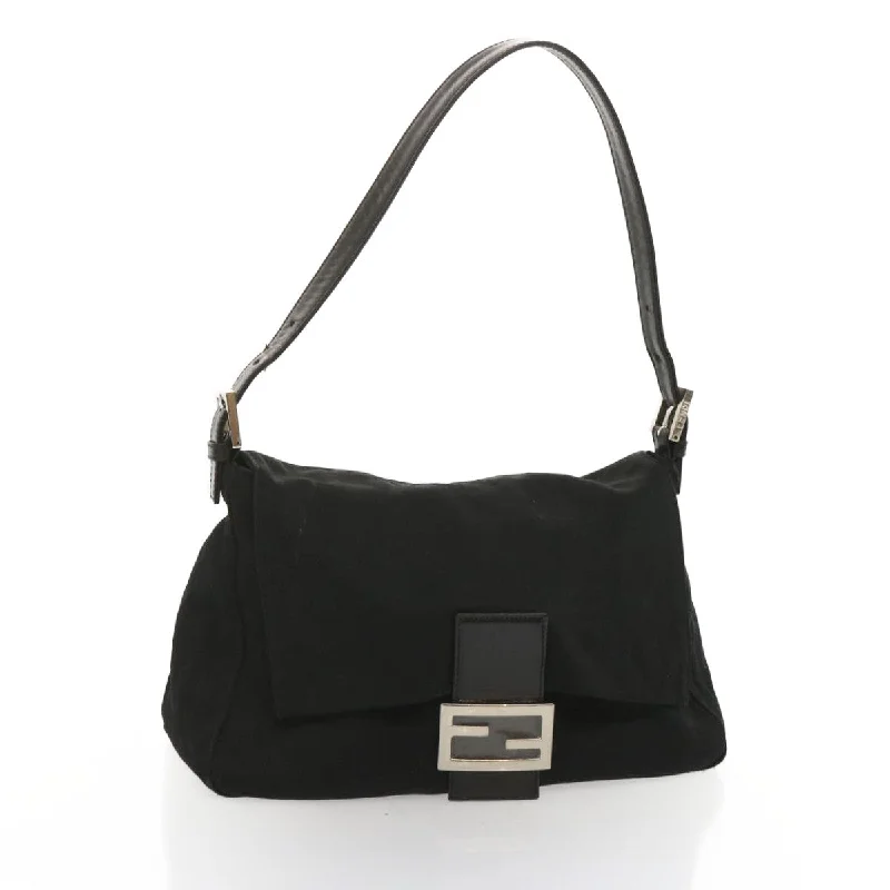 Affordable leather bagsFENDI Mamma Baguette Shoulder Bag Nylon Black  yk11070