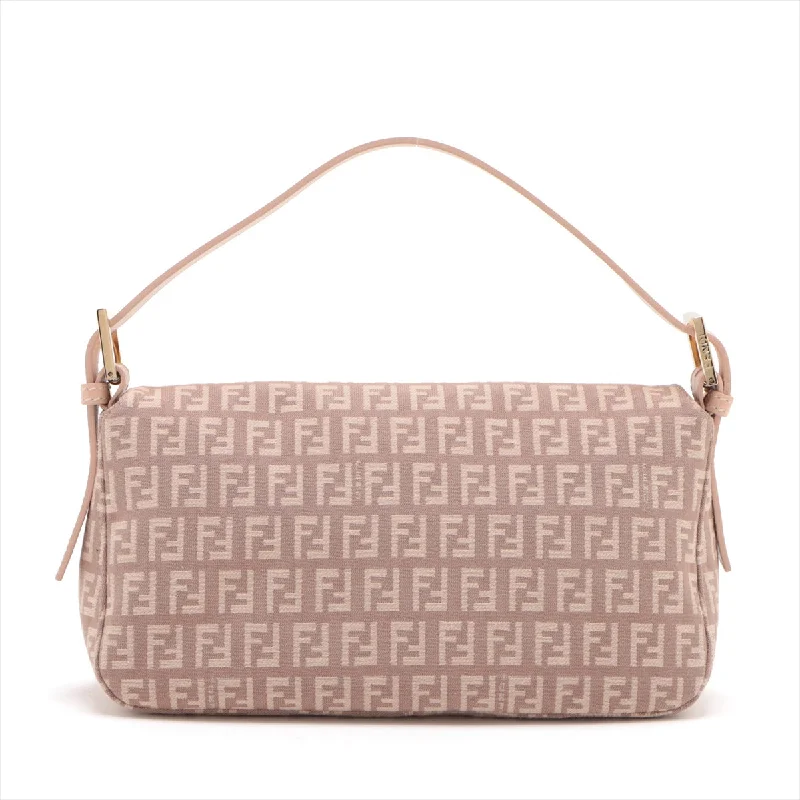 Best-selling designer bags 2025Fendi Zuo Mambacket Canvas  Leather Shoulder Bag Pink 8BR003