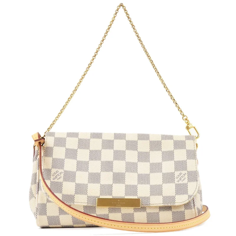 High-end designer bags for menLouis Vuitton Damier Azur Favorite PM 2Way Shoulder Bag N41277