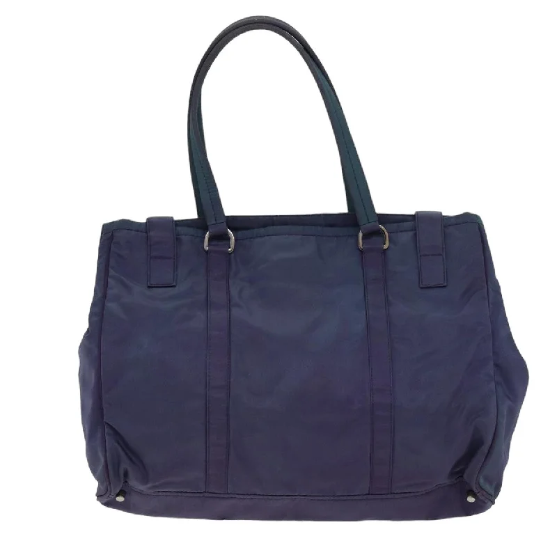 Designer bags with gold hardwarePRADA Tote Bag Nylon Purple  75586