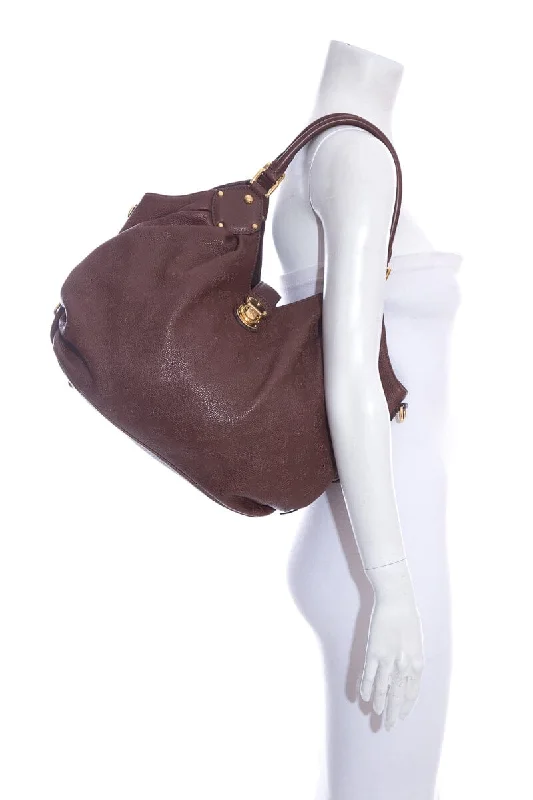 Lightweight duffle bags for gymLouis Vuitton Brown Leather Monogram Mahina Hobo Handbag