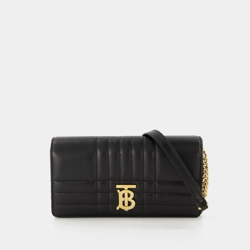 Designer bags with top handlesLs Lola Qxc Wallet On Chain - Burberry -  Black/Light Gold - Leather