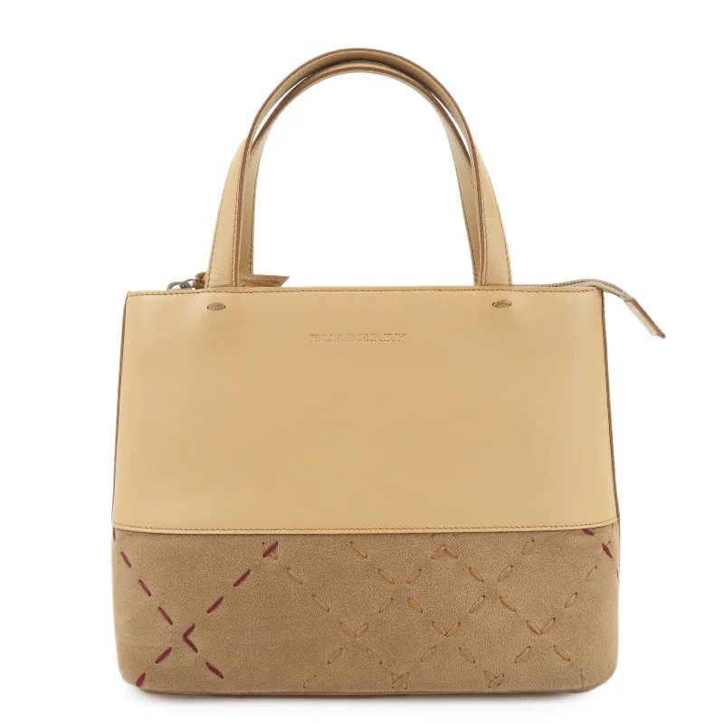 Best bags for business tripsBURBERRY London Leather Suede Tote Bag Hand Bag Beige