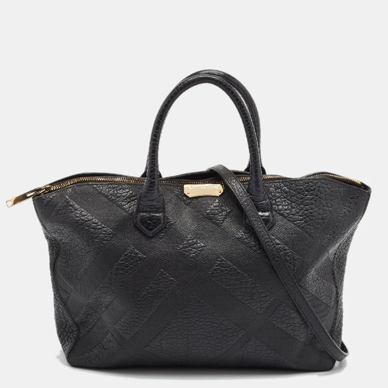 Mini bags for evening outBlack Check Embossed Leather Dewsbury Tote