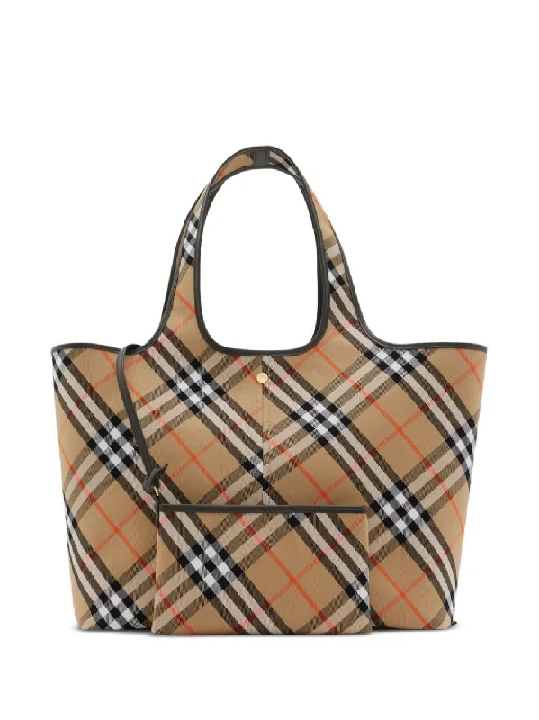 Designer bags with detachable strapsWomen's Check Medium Tote Bag in Sand | 8093976159199