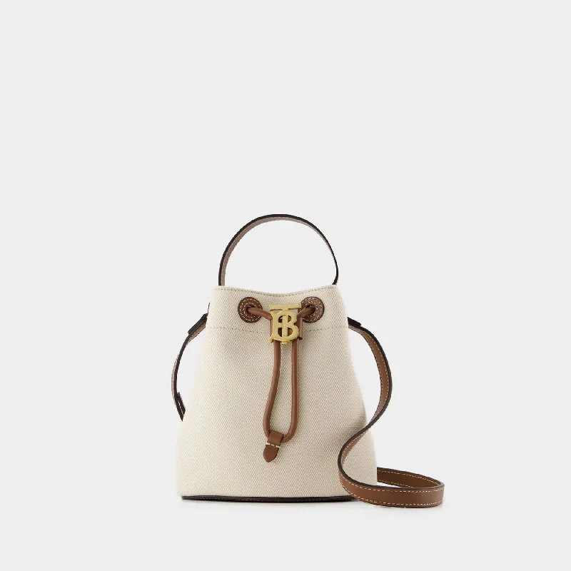 Luxury brand bags on saleDrawstring Bucket Hobo Bag - Burberry - Cotton - White