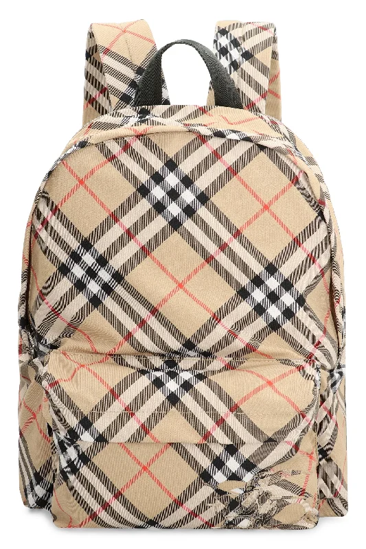 Sustainable fashion bagsMen's Check Nylon Backpack in Beige | 8091312158564 Color A2021