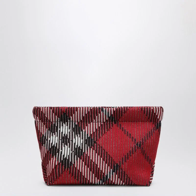 High-end designer bags for menWomen's Clutch Bag With Check Pattern in Red | 8095460159452