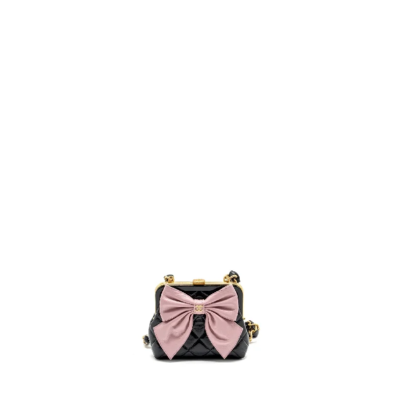 Waterproof backpack for hikingChanel 24a Bowknot Clutch with Chain Patent Crumpled Lambskin/Shiny Lambskin Black/Pink GHW (Microchip)