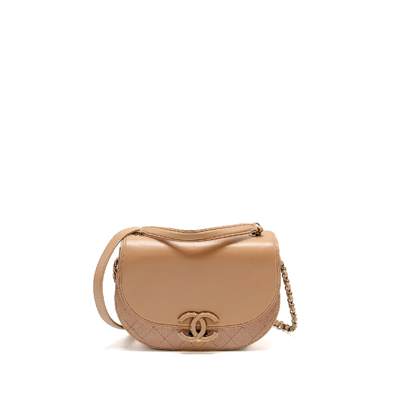 Customizable monogram bagsChanel Coco Curve Flap Bag Calfskin Beige GHW