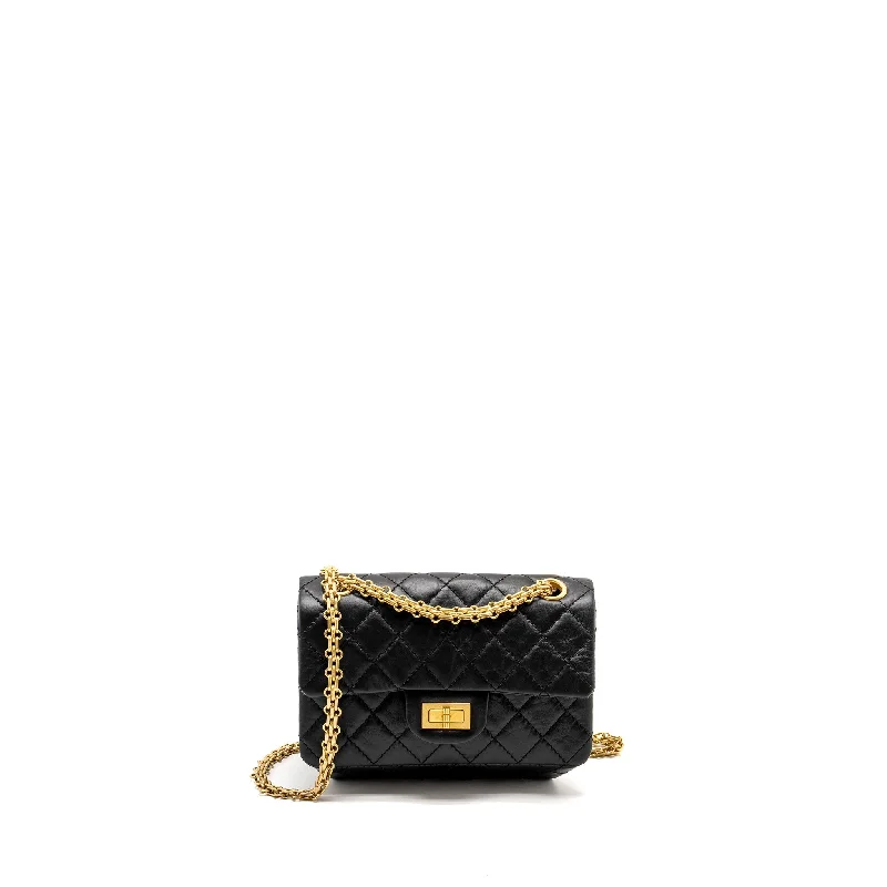 Eco-friendly tote bags for shoppingChanel Mini 2.55 Reissue Aged Calfskin BLACK GHW (Microchip)