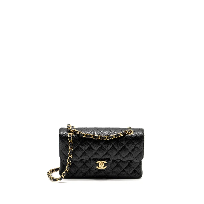 Trendy bucket bags for summerChanel Small Classic Double Flap Bag Caviar Black GHW(microchip)