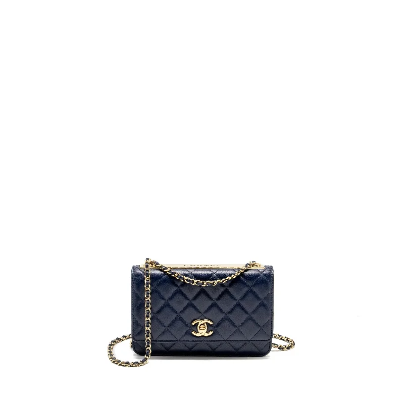 Customizable monogram bagsChanel Trendy CC Wallet On Chain Lambskin Navy LGHW