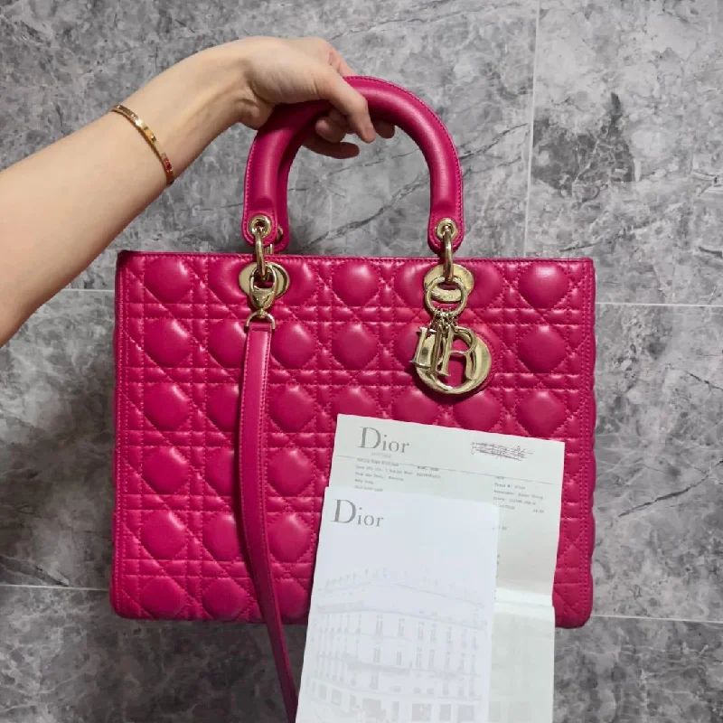 Sustainable fashion bagsLady Meidum Lambskin Pink with Gold Hardware