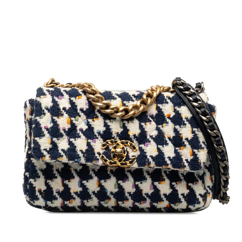 Top-rated backpack brandsChanel 19 Chain Shoulder Bag White Navy Multicolor Tweed Leather  Chanel