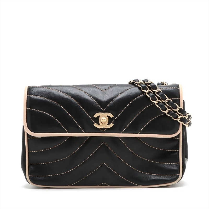 Trendy transparent PVC bagsChanel Chevron  Single Flap Double Chain Bag Black Gold  8th