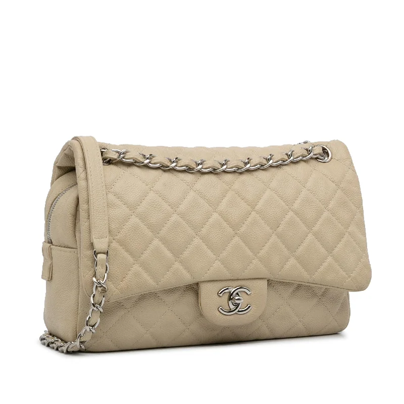 Trendy bucket bags for summerChanel Jumbo Quilted Caviar Easy Flap Bag (W56d2b)