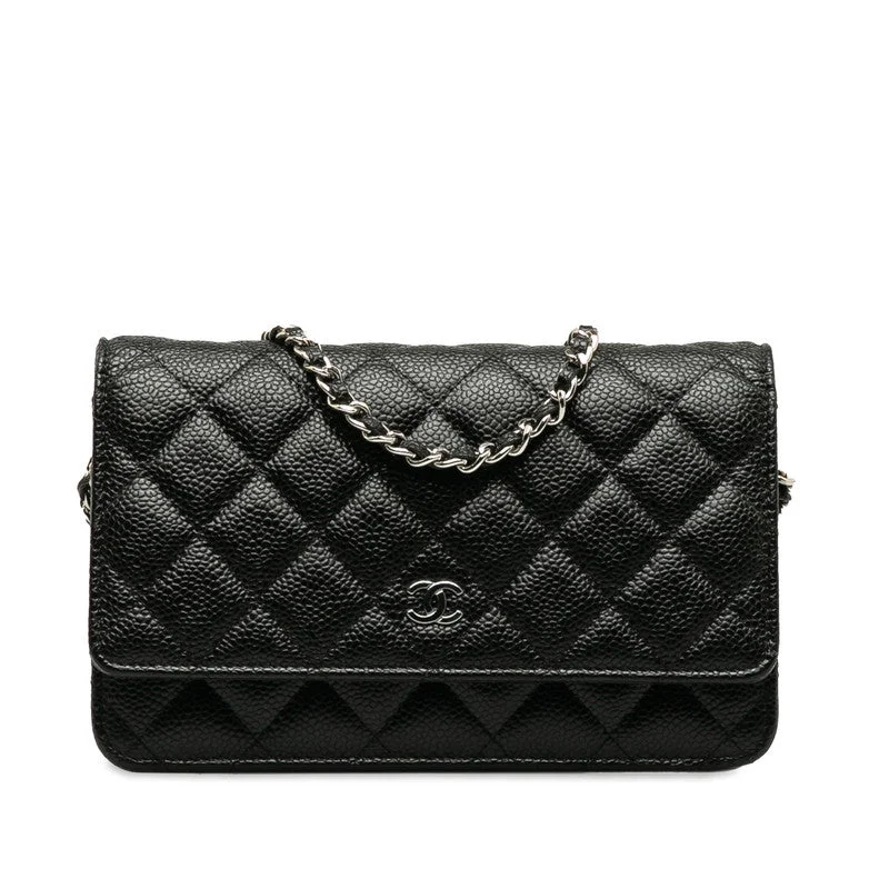 Designer bags with detachable strapsChanel Matrases Coco  Chain Shoulder Wallet Black Caviar S  CHANEL