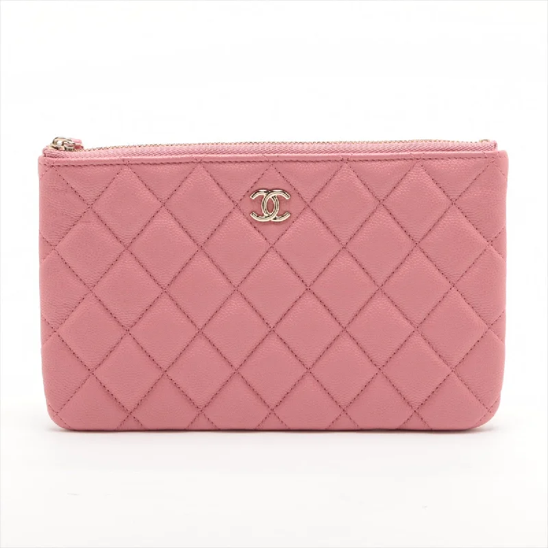 High-end designer bags for menChanel Matrasse Caviar S Pouch Pink Gold  Random