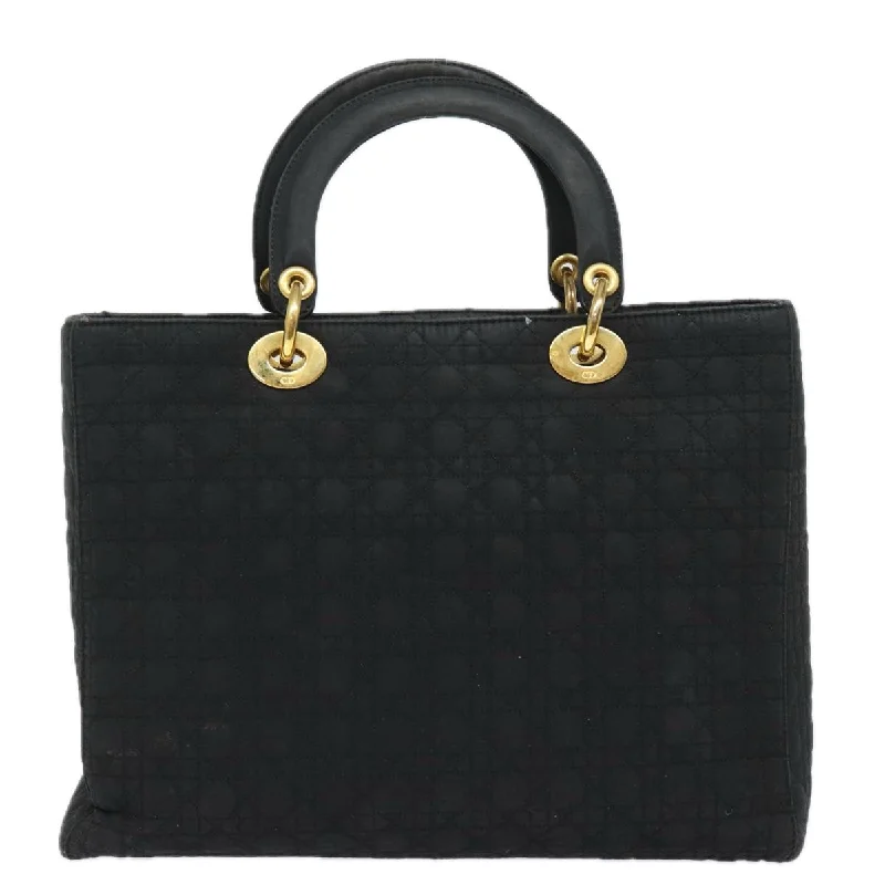 High-quality leather messenger bagsCHRISTIAN DIOR Lady Dior Canage Hand Bag Nylon Black Auth bs15338