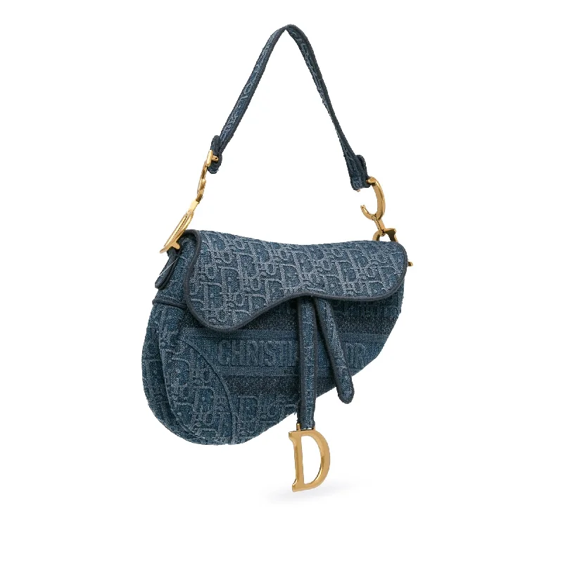 Crossbody bags for everyday useDior Oblique Denim Saddle Bag (2rS5TK)